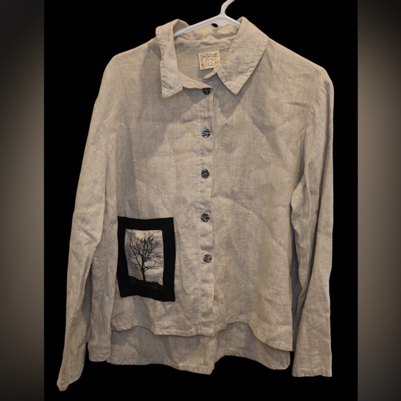 Linen USA made shirt (Katherine Drew Designs) - Picture 1 of 7